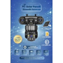 Harvox 3 Hareketli Kameralı Güneş Panelli Solar Güvenlik Kamerası 4g Sim Kart Hediyeli Gece Görüşlü Kamera