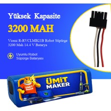 Ümit Maker Viomi R-RVCLMB21B Robot Süpürge 3200 Mah 14.4 V – Orjinal Uyumlu Uzun Ömürlü, Yüksek Performans Pil