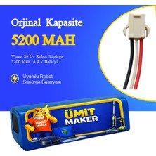Ümit Maker Viomi S9 Uv Robot Süpürge 5200 Mah 14.4 V Batarya – Orjinal Uyumlu Uzun Ömürlü, Yüksek Performans Pil