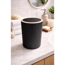 Calperia Dayanıklı Plastik 7 Litre Kapasiteli Modern Çöp Kovası, Siyah