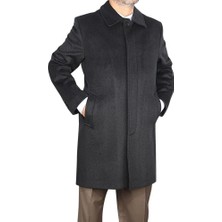 Akıncı Tekstil Erkek Kaşe Kaban Koyu Gri Balık Sırtı