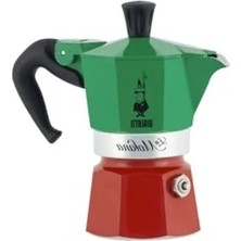 Calperia Bialetti - Moka Express Italia: 1 Cup Ocak Üstü Espresso Pişirici - 40ML - Karma Renk - Alüminyum Gövde - Patentli Güvenlik Valfi - Tüm Ocak Türleri Için Uygundur (Indüksiyon Hariç)