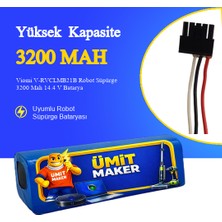 Ümit Maker Viomi V-RVCLMB21B Robot Süpürge 3200 Mah 14.4 V – Orjinal Uyumlu Uzun Ömürlü, Yüksek Performans Pil