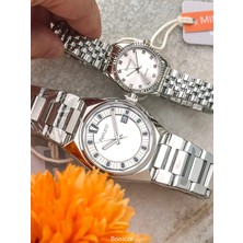 Ferrucci Sevgili,çift Kol Saatleri Gümüş Renk  Bileklik Hediyeli