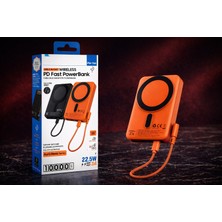 Azurtech Ack PW-154 22.5W Kablosuz Manyetik Powerbank 10.000MAH | Pd Hızlı Şarj, Dahili Kablolu, Type-C & USB Çıkışlı