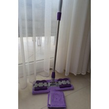 Uravas Store Teleskobik Cam Yer Tan Silme - Istediğin Bezi Tak Kullan - 4 Mandallı -Yedek Bezli Mop Seti
