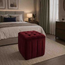 Muba Online Kapitoneli Dilimli “modern Kare Puf | Ayak Dinlendirme Taburesi | Dekoratif ve Rahat Yüksek Kalite”