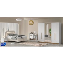 Vieva Sahra Yatak odası takımı 6 Kapılı Gardırop 100% Mdf - Teslimat & Kurulum Dahil