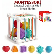 Bbsky Montessori Eğitici Bebek Oyuncakları - 10+ Ay Duyusal Gelişim Küpü, Renkli Meyve ve Şekil Eşleştirme Seti, Ilk Doğum Günü Hediyesi