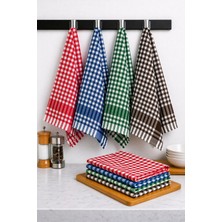 Lila Moon  Çok Renkli Pamuklu Pöti Kareli 4'lü Peçete, Kurulama Bezi, Beslenme Örtüsü