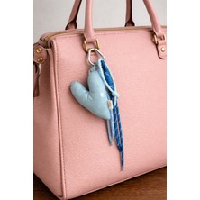 Haki Store Baby Blue Kalp Çanta Charmı, Çanta Süsü, Anahtarlık