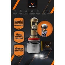 Elif Asya Ceyiz Tekstil Slim Mercekli H7 LED Far Ampulü 40W 12V Fanlı Vr Pro H7 LED Xenon Beyaz Işık