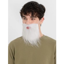 Uravas Store Beyaz Kırçıllı Arkadan Lastikli Beyaz Takma Sakal Yetişkin Çuk Uyumlu