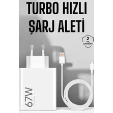 Kont Şarj Aleti 67W Hızlı Şarj Turbo Type-C Uyumlu Şarj Adaptörü Kablosu