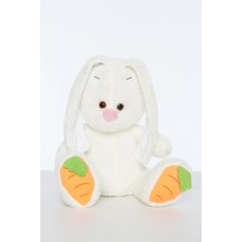 Pufu Toys Sevgiliye Peluş Tavşan 40 cm Beyaz Renk Yumuşak Anti Alerjen Kumaş Özellikli