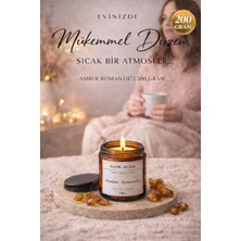 Flow Home Amber Romantic Kokulu Mum 200 G – El Yapımı Lüks Cam Kavanoz, Yoğun Koku, Aromaterapi Mum,uzun Yanış