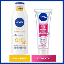 Nivea Q10 Sıkılaştırıcı Vücut Losyonu 250 ML,SUPER10 Aydınlatıcı Vücut Serumu 170 Ml, Vücut Bakım Seti