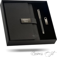 MELL & SWIPE Kişiye Özel Organizer Seti Isim Yazılı Defter Kalem USB Vıp Kutu Premium Hediye