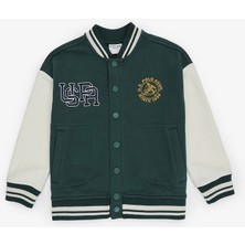 U.s. Polo Assn. Erkek Çocuk Koyu Yeşil Hırka (Örme) Oversize Fit ile Trend Tasarım 50308581-VR079
