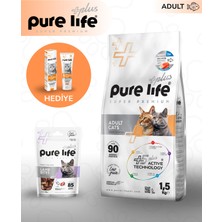 Pure Life Plus Somonlu Yetişkin Kedi Maması 1,5 kg + Malt Paste + Ödül Maması Hediyeli