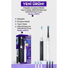 Azurtech AMF13 Elektrikli Diş Fırçası | 5 Modlu | 4 Yedek Başlık | Type-C Şarjlı | 500MAH Şarjlı Diş Fırçası