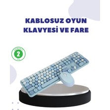 Esranın Dünyası Kablosuz Retro Klavye ve Mouse Seti – 104 Tuşlu, Sessiz Yazım