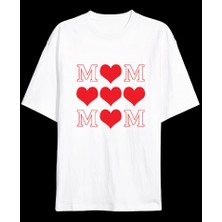 Secret Sita Anneler Gününe Özel Tasarım O Kalp Baskılı Tshirt  Beyaz