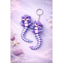 Yapı3D Ikili Sevimli Ejderha Anahtarlık Seti | Hareketli Eklemli Dragon Figür |stres Oyuncağı|çanta Süsü |