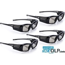 4x Hi-Shock Dlp Pro 7g Siyah Elmas | Dlp Fullhd / UHD 3D Projektörler Için Dlp Link 3D Gözlükler [deklanşör Gözlükler | 96-200Hz | 39G | Pil | Dlp Bağlantısı]
