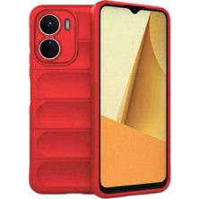 Ve Kırmızı Vivo Y16 ile Uyumlu Love Serisi Darbeye Dayanıklı Kamera Korumalı Silikon Kılıf