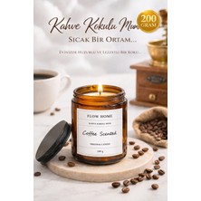 Flow Home Kahve Kokulu Mum 200 G – El Yapımı Lüks Cam Kavanoz, Yoğun Koku, Aromaterapi Mum,uzun Yanış