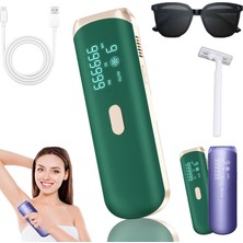 Ice Ipl Pro, Ice Cooling Ipl Epilasyon Cihazı, Soğutma Fonksiyonlu Ipl Cihazları Epilasyon, 9 Akıllı Enerji Seviyesi Cilt Pürüzsüzleştirme ve Epilasyon (Yeşil)