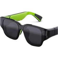 Kablosuz Ar Gözlük, Akıllı 3D Sinema, Vr Oyun Projeksiyon Güneş Gözlüğü, Bluetooth Uyumlu Güneş Gözlüğü, Tam Renkli Güneş Gözlüğü(Gri-Siyah)