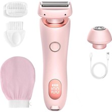 Boulina Kadın Tıraş Makinesi LED Ekranlı Kadınlar Için Bikini Düzeltici, Koltuk Altları, Bacaklar ve Bikini Bölgesi Için Su Geçirmez Islak ve Kuru Tıraş Makinesi (Pembe)