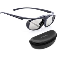 Hi-Shock Aktif 3D Gözlük Black Heaven, Sony, Jvc, Epson 3D Rf Projektörle Uyumlu - SSG-3570CR, TDG-BT500A, TY-ER3D5ME, TY-ER3D6ME Için Yedek - 120 Hz - Şarj Edilebilir | Gözlük Kılıfı ile