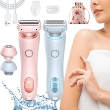 Kadın Tıraş Makinesi, Vücut ve Yüz Için 2'si 1 Arada Özel Tıraş Makinesi, Islak ve Kuru Kullanım Için Su Geçirmez (2 Parça)