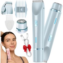 Silky Splash Razor, Silkysplash Razor, Vamaro Intimate Razor, Kadın Koltuk Altı, Bacaklar ve Bikini Bölgesi Için 2'si 1 Arada Çift Kafalı Elektrikli Tıraş Makinesi Tıraş Makinesi (Açık Mavi)
