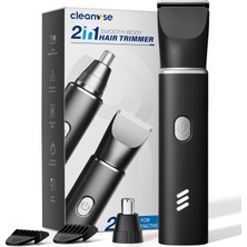 Cleanwise Burun Kılı Kesme Makinesi 2'si 1 Arada Tıraş Makinesi, Bacaklar, Göğüs, Koltuk Altı, Kasık, Burun ve Kulaklar Için Ağrısız Şarj Edilebilir Vücut Tıraş Makinesi, 2 Hassas Tarak, Su Geçirmez