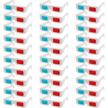 Zerodeko 30'lu 3D Kağıt Gözlük Paketi Kırmızı Mavi Lensli Anaglyph Film Gözlük Beyaz Karton Çerçeveler Yetişkinler Için Hafif ve Cilt Dostu Ev Sineması ve Filmler Için 3D Video Gözlük
