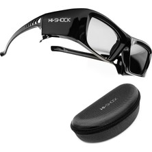 Hi-Shock Aktif 3D Gözlük Siyah Elmas Sony, Jvc, Epson 3D Rf Projektörle Uyumlu - SSG-3570CR, TDG-BT500A, TY-ER3D5ME, TY-ER3D6ME Için Yedek - 120 Hz - Şarj Edilebilir | Gözlük Kılıfı ile