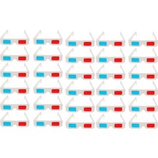 Nuobesty Tek Kullanımlık 3D Video Gözlük Paketi, Anaglyph Fotoğrafları ve Çizgi Romanlar Için Kırmızı Mavi Lensli 30'lu Karton Gözlük