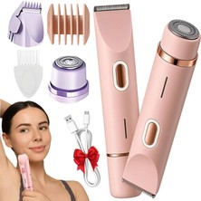 Kadınlar Için Silky Splash 2'si 1 Arada Çift Kafalı Elektrikli Tıraş Makinesi - Koltuk Altları, Bacaklar ve Bikini Bölgesi Için Intimate Tıraş Makinesi (Pembe)
