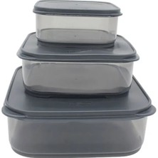 Die Grup 3'lü Yatay Füme Renk Saklama Kabı VIVA-0X258