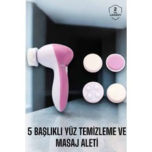 Kont Taşınabilir Yüz Temizleme Cihazı Masaj Peeling Temizlik 5 Başlıklı