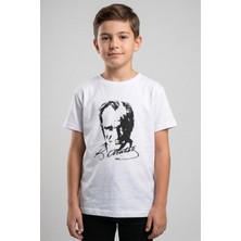 Kinderos Çocuk Bisiklet Yaka Atatürk Baskılı Kısa Kollu Tişört