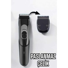 Kont Saç Sakal Vücut Şarjlı Kablosuz Tıraş Makinesi Profesyonel Paslanmaz Çelik