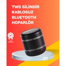 Kont Mini Silindir Kablosuz Hoparlör Güçlü Ses 4W Bas + Tws Senkron Özellik