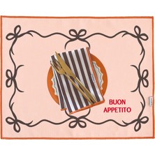 Ritmo Home Sloganlı, Kareli, Fiyonklu, Çizgili, Renkli, Kenar Biyeli Amerikan Servis 35X45 cm (1 Adet)