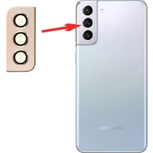 Kont Sm Galaxy S21 Plus G996 Metal Çerçeveli Kamera Lens Koruyucu Full SET-(5775)