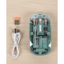Kont Şeffaf Tasarımlı Bluetooth Kablosuz Mouse Pilli Kullanım